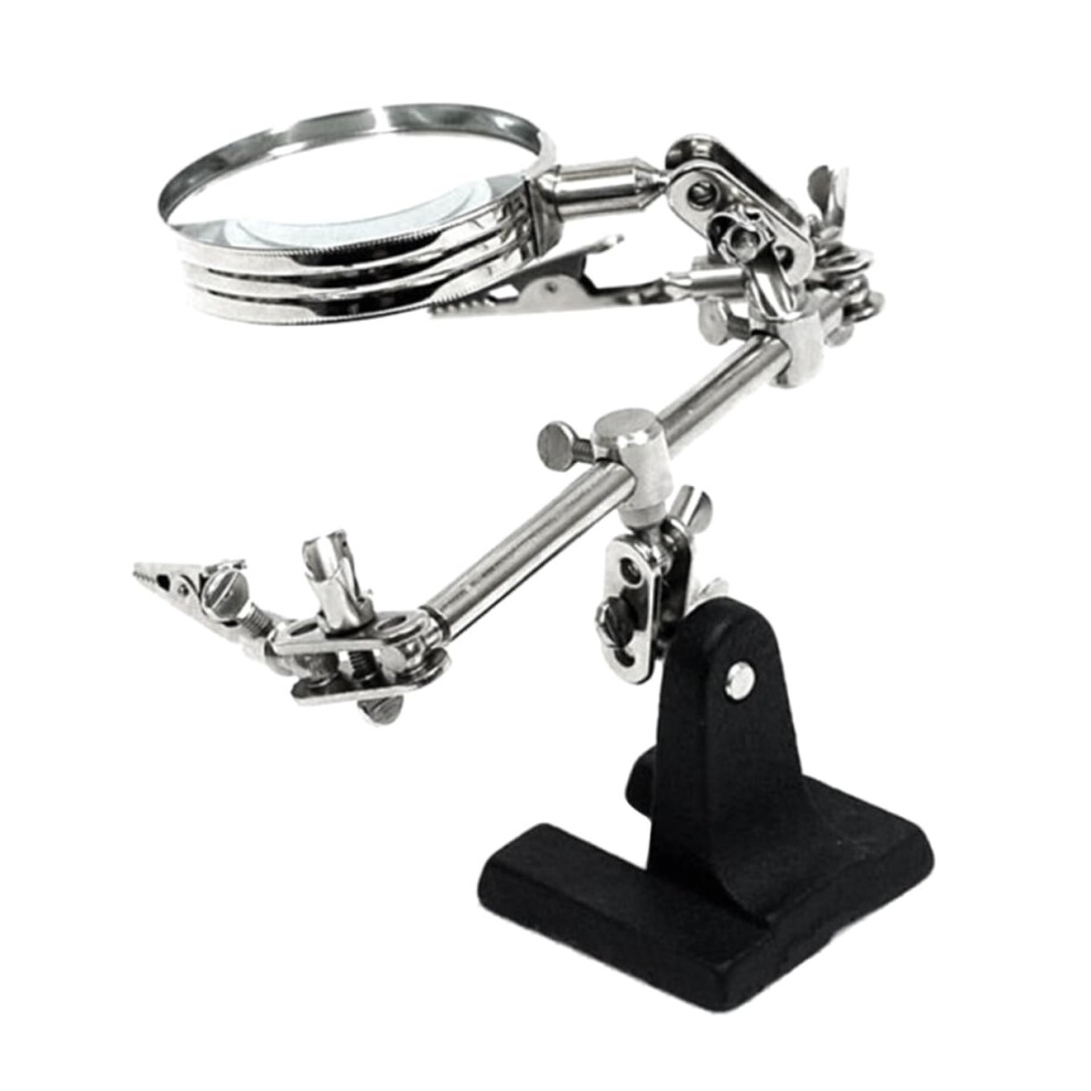 Black Magnifying Glass With Holder 5X Magnification Clipon Magnifier For Reading Embroidery