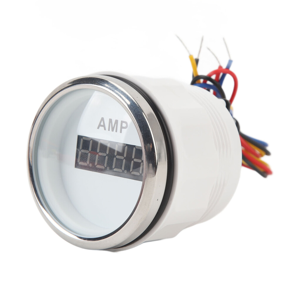 52Mm Digital Ammeter Dc9-32V 100A Sensitive Current Gauge For Rvs Boats White/Silver 4021368969224