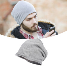 Silberfaser EMF-Schutzmütze Hellgrau für Herren und Damen, 57 cm Hut