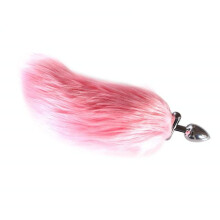 (Pink-Metal, Short) Glowing Fur Fox Anal Tail Butt Plug Cosplay Bdsm Pet Play Fetish