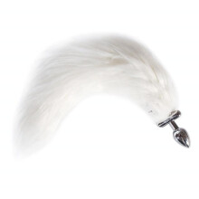 (White-Metal, Short) Glowing Fur Fox Anal Tail Butt Plug Cosplay Bdsm Pet Play Fetish