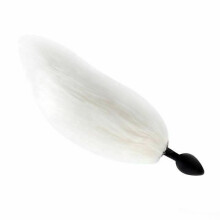 (White-Silicone, Long) Glowing Fur Fox Anal Tail Butt Plug Cosplay Bdsm Pet Play Fetish