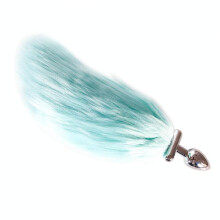 (Blue-Metal, Short) Glowing Fur Fox Anal Tail Butt Plug Cosplay Bdsm Pet Play Fetish