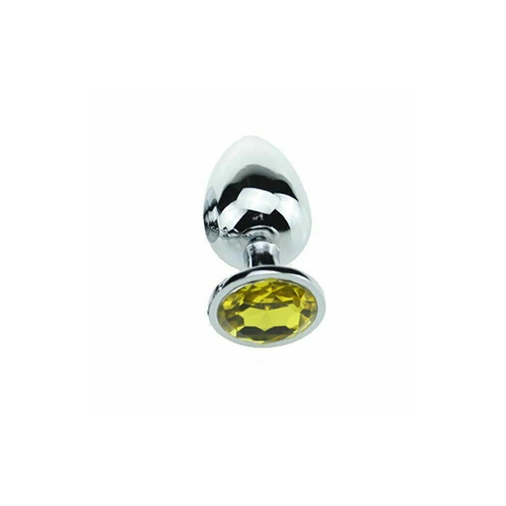 House Of Dasein (Light Yellow) Stainless Steel Anal Crystal Jewel Butt Plug Small