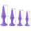 (Black) 4Pcs/Set Anal Trainer Kit Soft Silicone Black Or Purple Butt Plug 2