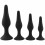(Black) 4Pcs/Set Anal Trainer Kit Soft Silicone Black Or Purple Butt Plug 1
