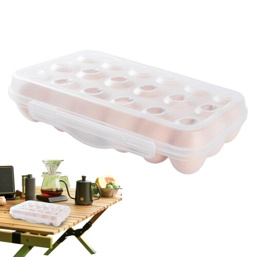 Refrigerator Egg Box With Secure Lid Clear Storage Container Space Saving Kitchen Egg Organizer