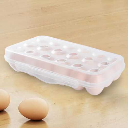 Refrigerator Egg Box With Secure Lid Clear Storage Container Space Saving Kitchen Egg Organizer 1