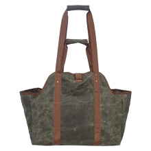 Outdoor Storage Bag, Log Tote Bag, Canvas Firewood Carry Bag, Log Camping Outdoor Holder Carry Storage Bag, Wood Canvas Bag Handbag Green