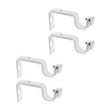 Pack of 4 Multipurpose Adjustable Curtain Rod Holders Convenient