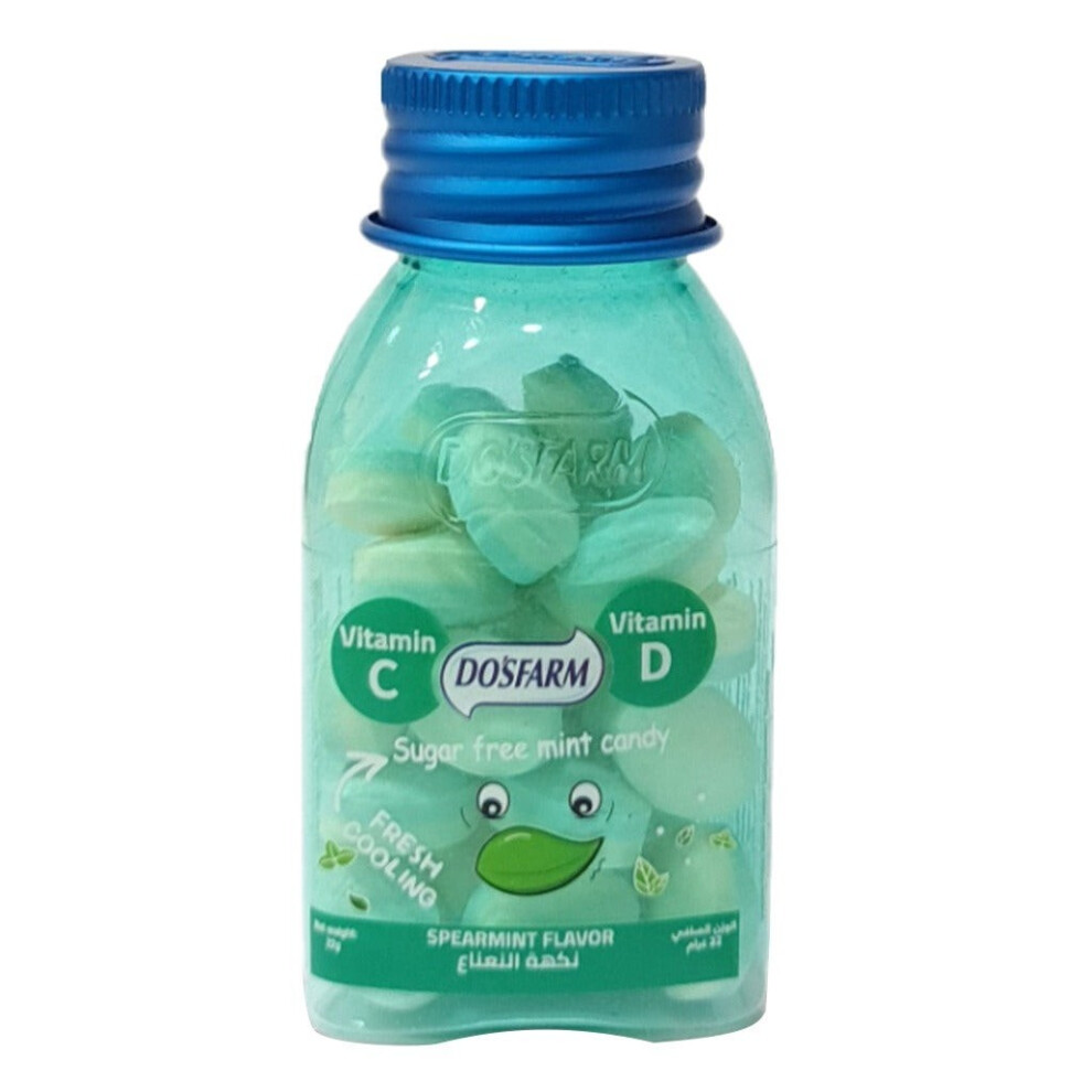 Sugar-Free Spearmint Lozenges | Vitamin C & D Immune Support Candy