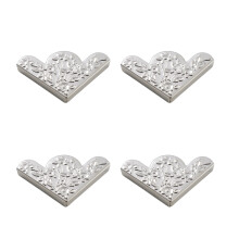Sturdy Iron Corner Guards for-White nickel color Floral no