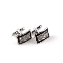Cufflinks Red/Black Enamel Rhinestone Cufflinks for Men, Business Shirt Cufflinks, Button Jewelry Pin Men's Suit