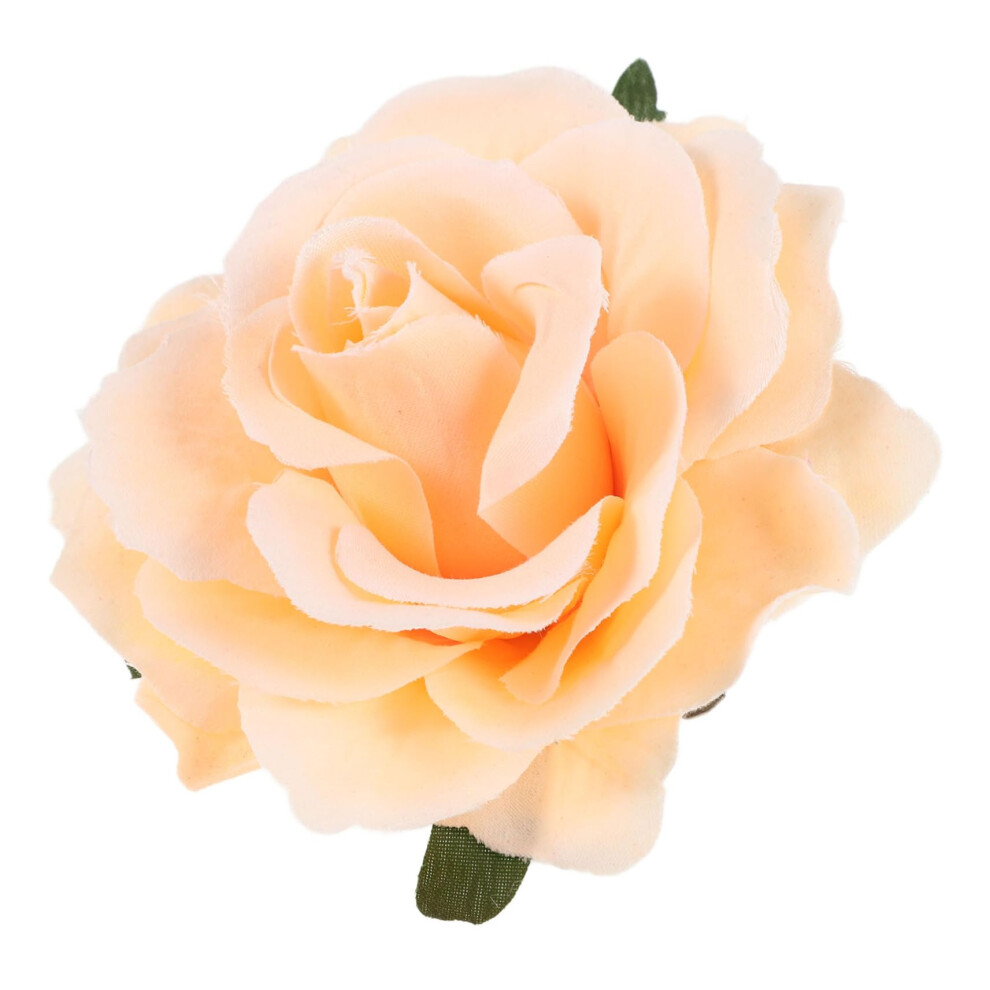 Simulated Rose Headpiece Wedding Bouquet Brooch Floral Hair Accessories Wedding Corsage Hairpin for Women Party Corsage Fabric Light Yellow