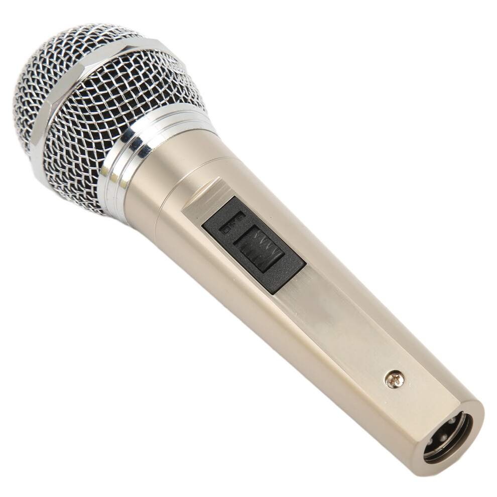 6.5mm Metal Wired Microphone, Noise Reduction, 5m Cable for Karaoke & Streaming