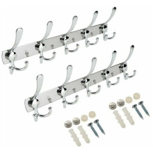 Robust Coat Hanger Solution, Wall Mounted Coat Rack, Stainless Steel Backing Plate and Aluminum Alloy Hooks, Wide Applications for Your Daily Needs