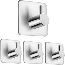 Ganchos de pared adhesivos de alta resistencia, aluminio espacial, fuerte autoadhesivo, acero inoxidable impermeable, inoxidable, fácil instalación