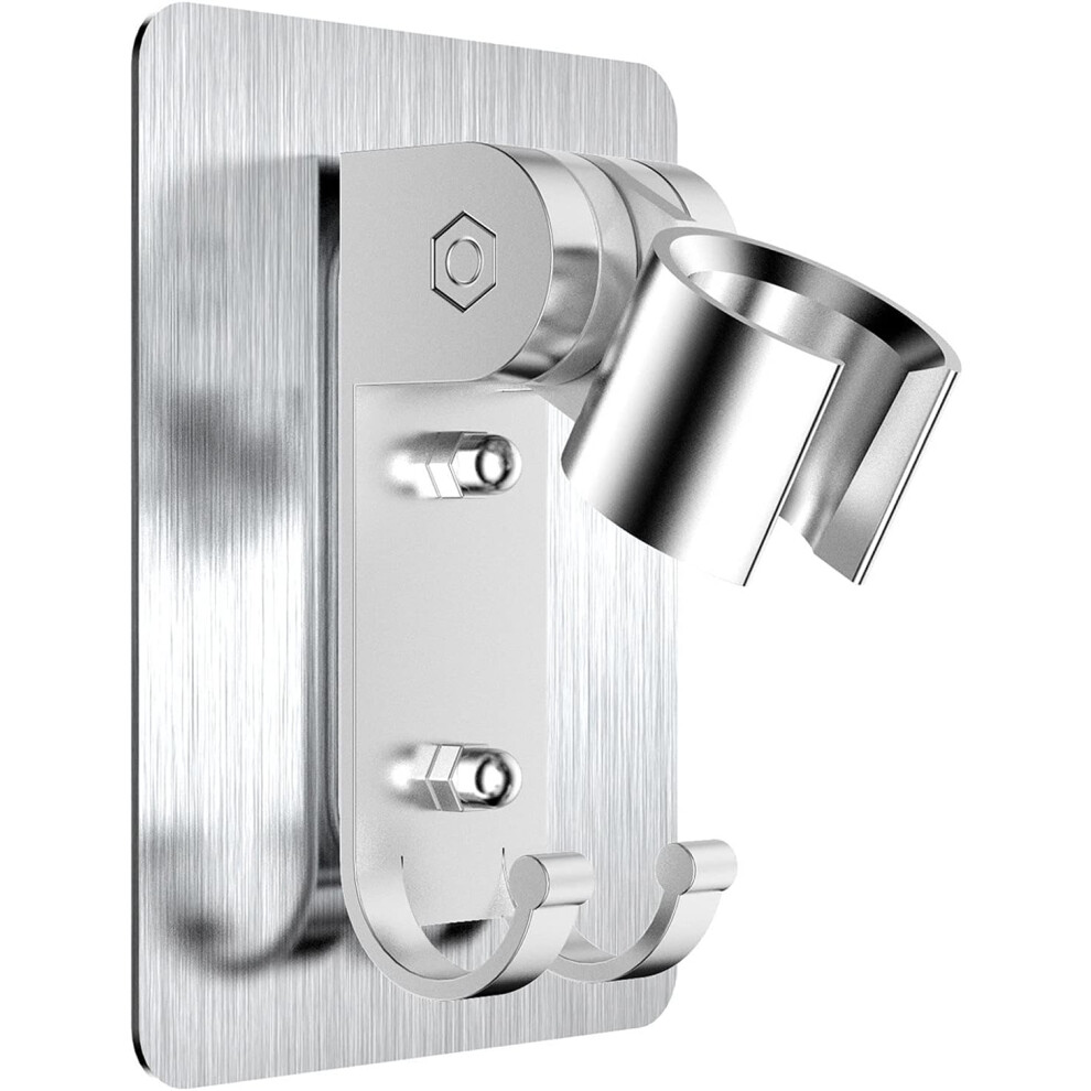 Adjustable Shower Wand Holder, Space Aluminum Construction For Durable Wall Mounted Installation, Strong Adhesive Ensures Seamless Smooth Surface Comp 9130438395254