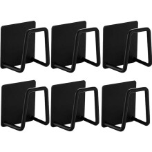 Klebeschwammhalter aus Edelstahl SUS304, schnelltrocknend, kompakte Aufbewahrung für Schwämme, Pinsel, Schneidebretter, 6-teilig, schwarz