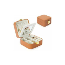 Chic Travel Jewelry Organizer, Portable Mini Case for Women, Wedding Gift, Bridesmaid Delights, Space-saving Design, Waterproof PU Leather, Odorless &