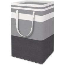 Efficient Laundry Solution, Collapsible Laundry Basket with Reinforced Handles, Space-Saving Design for Dorms and Apartments, Cotton and Linen Fabric