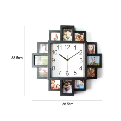 Modern ABS Photo Frame Wall Clock 38.5cm Decorative Timepiece 2
