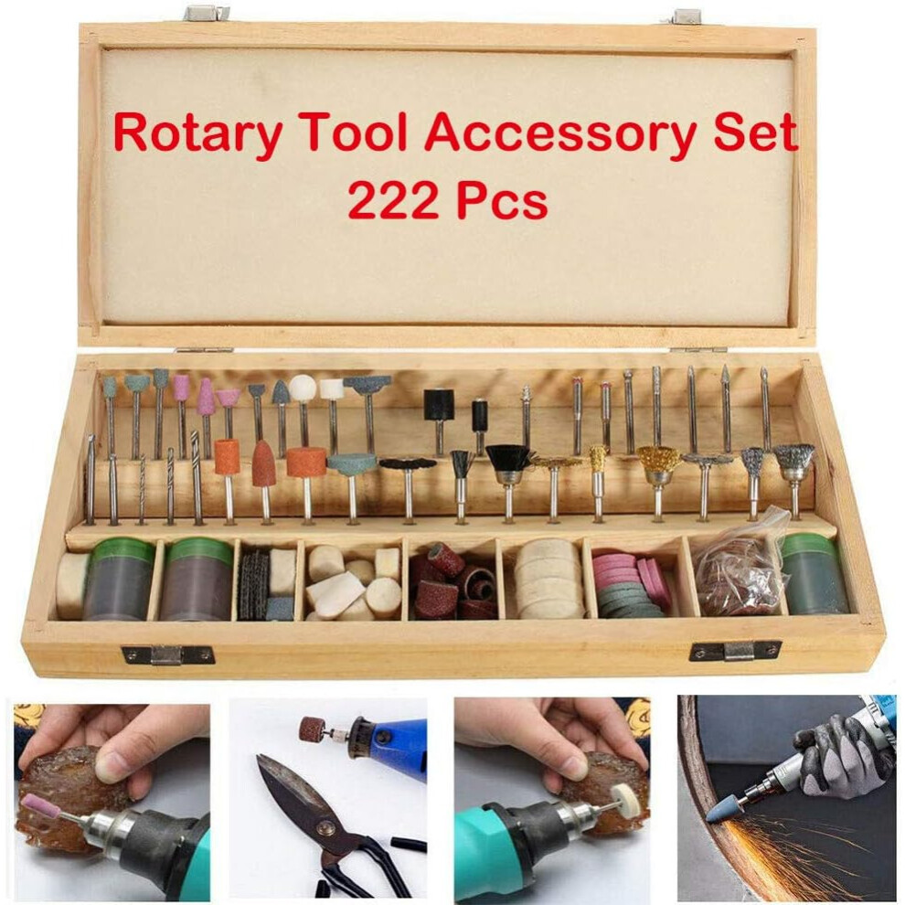 222-Piece Crafting Companion: Universal Rotary Accessory Kit, Perfect For Home Improvement, Polishing Wheels, Cutting Wheels, And More 9128293887366