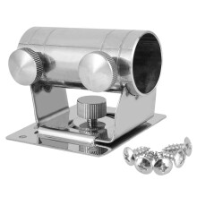 Umbrella Mount Adjustable Stainless Steel Deck Mount With Detachable Clamp Bracket For Fishing Boxes, Railings, Beach