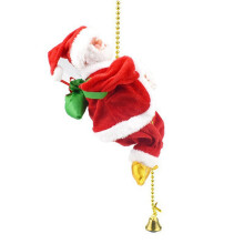 Weihnachtsmann klettert auf Seil Dekoration Elektrische Automatische Plüschpuppen Spielzeuge für Wände Fenster Aufhängen Ornament