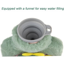 Fashionable Design Rubber Hot Water Bottle, Cute Faux Fur Cover With Pockets, Portable Design Soft Plush Protection For Back Neck Shoulder Pain