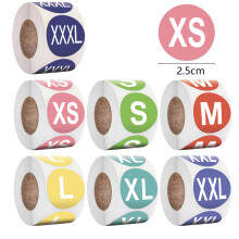 Apparel Size Labels, Clothing Size Stickers 1 Inch Diameter Colorful Coded Self Adhesive For Clothing T Shirts Trousers Skirt Retail (7 Sizes: XS, S,