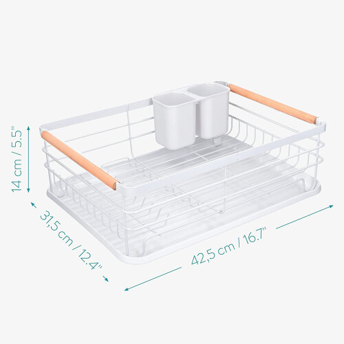Efficient Drainage for Quick Drying, Bowl Drying Rack with Easy-to-Clean Removable Cutlery Insert 1