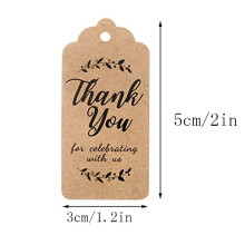 Thank You Tags, Kraft Paper Gift Tags with Jute Twine for Wedding Favor Tags, Vintage Tags Rustic Wedding Favors Printed Thank You Notes for DIY
