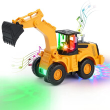Diversão na construção com luzes que mudam de cor, movimento automático e efeitos sonoros. Design resistente à água e robusto para brincadeiras