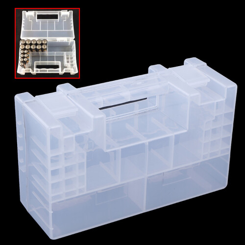 Organizer Practical Large Capacity Container Inner Compartment Anti Impact Storage Box Hard Plastic Battery Case Portable AA AAA 2