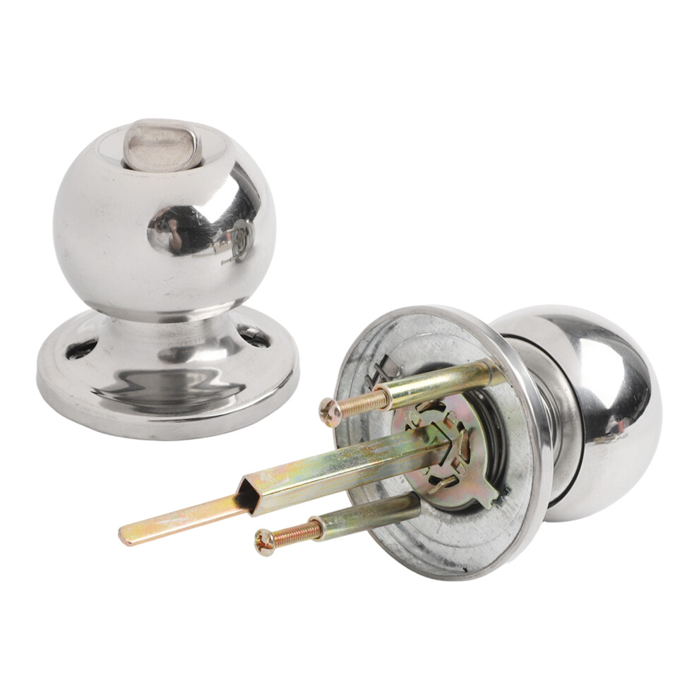 Knob Handle With Key Privacy Passage Round Home Sliver Bathroom Shower Entrance Stainless Steel Ball Practical 6935161509984