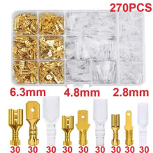 270PCS Steckverbinder-Kit mit männlichen und weiblichen Crimp-Anschlüssen für 2 Verkabelungsanwendungen à la 8 mm 4 mm 6 3 mm