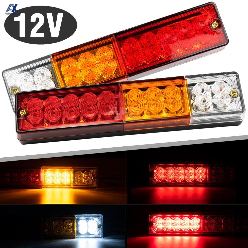 2Pc 20 Led Trailer Rear Tail Turn Signal Reverse Stop Brake Running Lamp For Truck Rv Utv Camper Caravan Lorry Boat Tipper Light 6935161455021