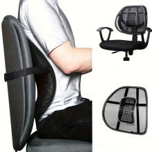 Netz-Lendenwirbelstütze für Autositz – ergonomische Rückenstütze mit Massageperlen, Stuhlkissen für Homeoffice Comfor