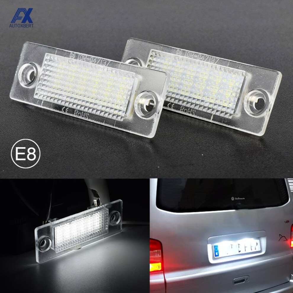 2Pcs Led License Number Plate Lamp Canbus For Vw Transporter T5 Caddy Touran Golf Passat Super Bright Light/White 6935161454345