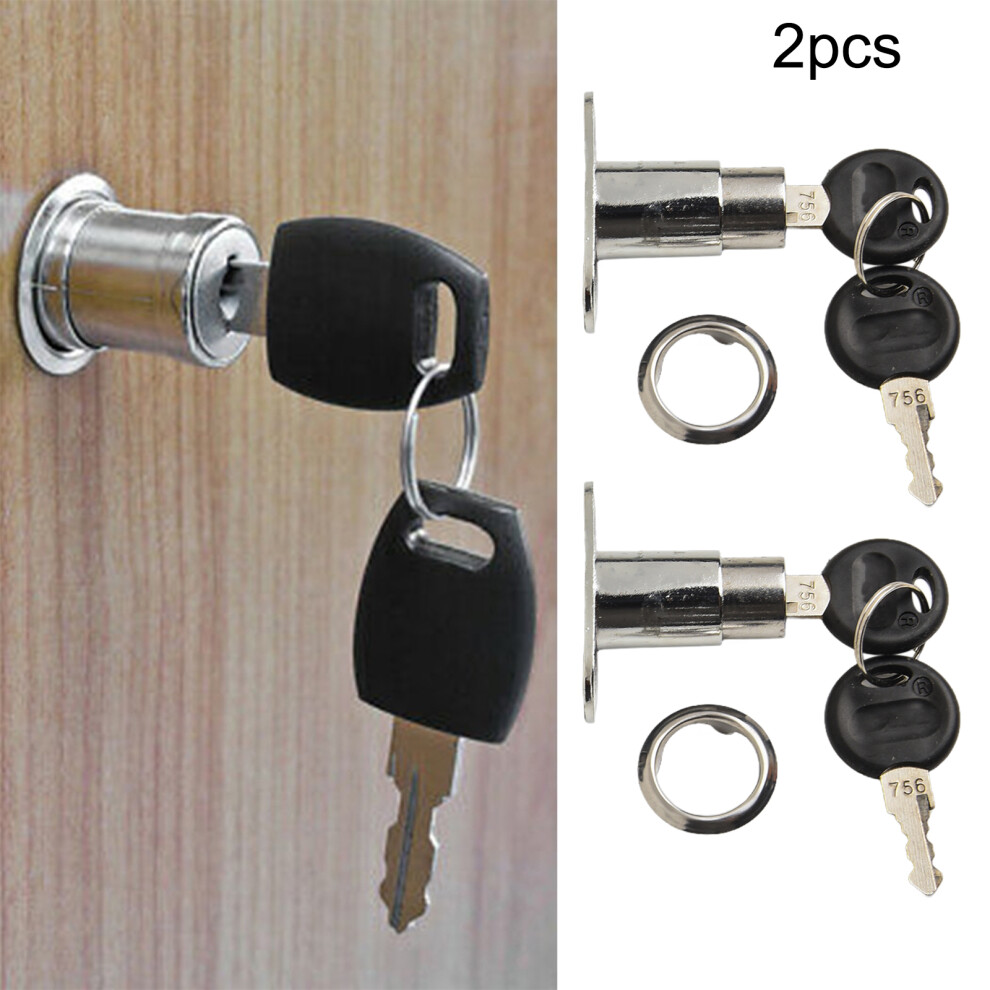 2 Set Ca11111111111111111111111111111bi11111111111111111net Push Plunger Lock, Cylinder Zinc Alloy Keyed Different 6935161492644