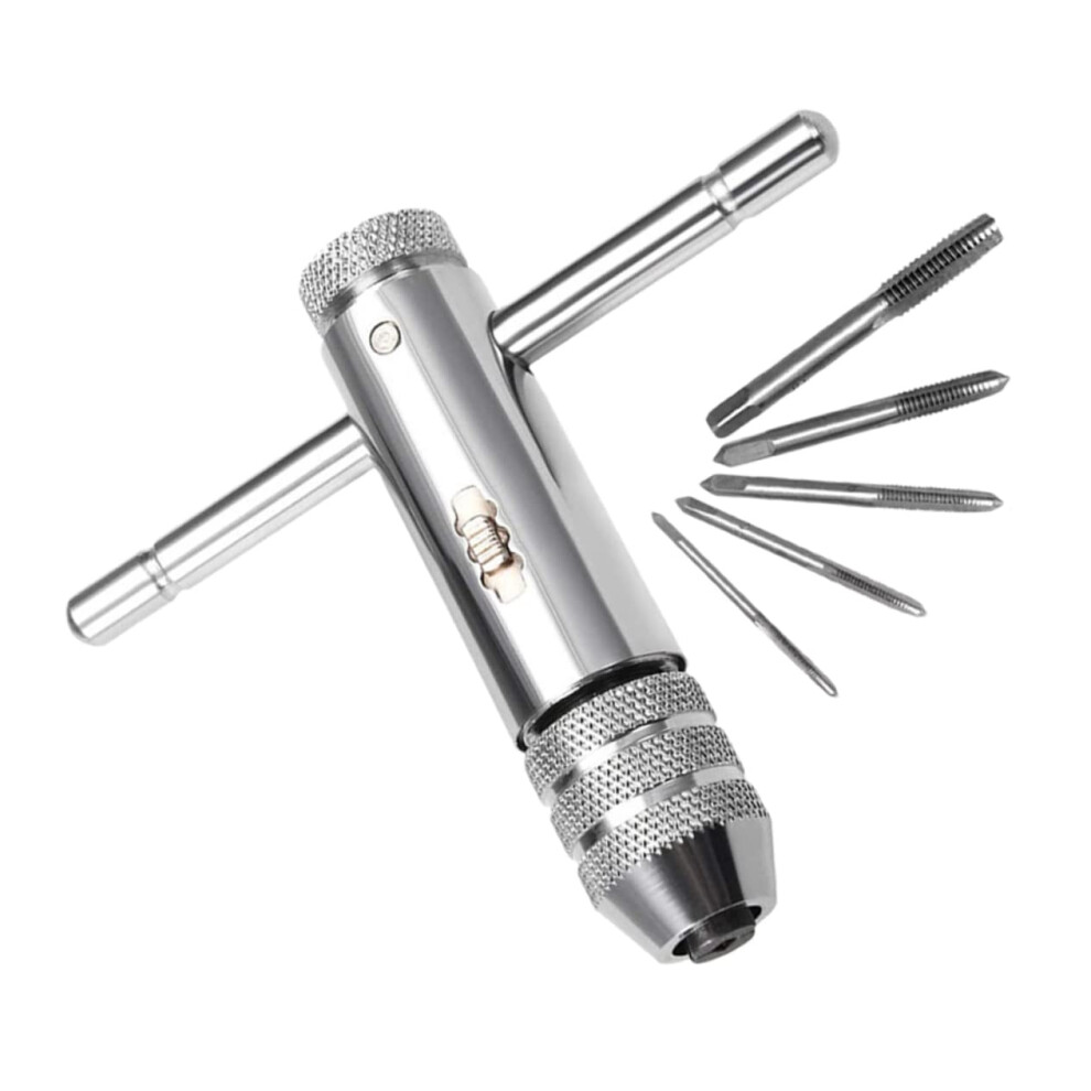 Adjustable Ratchet Tap Wrench Set One Hand Operation Threading Tool For Taps Drills Extractors Versatile Spanner 9426802432282