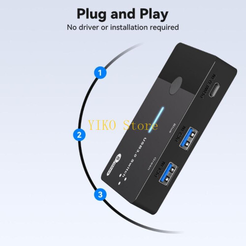 K32C USB3.0 KVM Switcher Hotkey Switcher For PC Keyboards Mouse Printer Scanner 2 Share 1