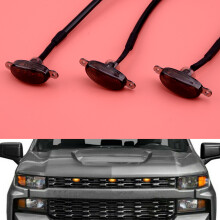 3Pcs Frontkühlergrill LED-Leuchten Grillverkleidung Geräuchertes Objektiv passt für Chevrolet Silverado 1500 2021 2020 2019 2018 2017