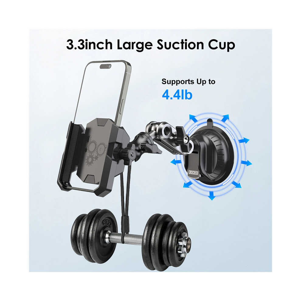 Cell Phone Mount 360 Rotation Car Phone Mount Strong Suction Cell Phone Holder Adjustable For Dashboard Windshield Vent 6935161482614