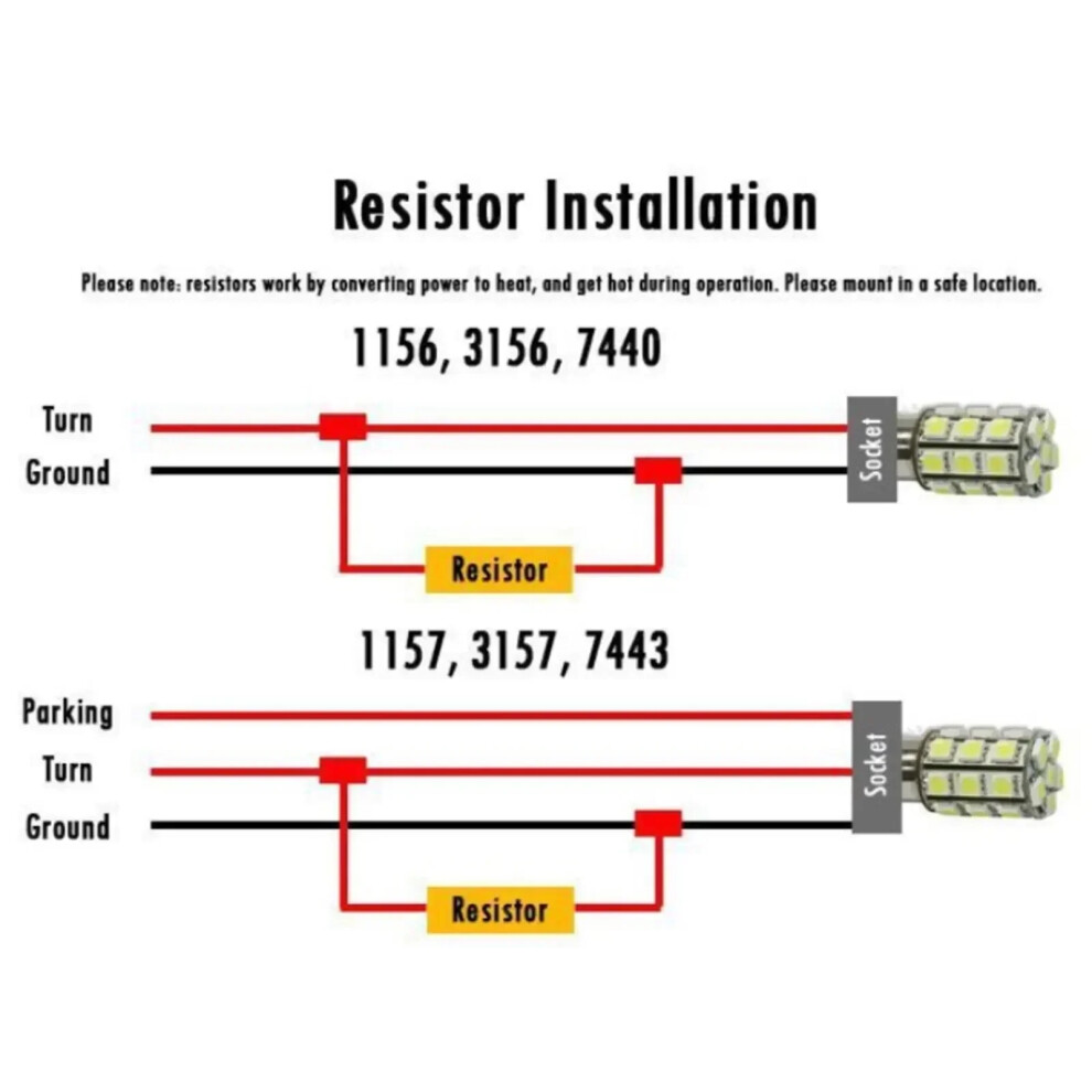 10X 50W 6 Ohm Load Resistor Fix Led Bulb Fast Hyper Flash Brake Turn Signal Blink Led Error Wiring Resistance Light 6935161446326