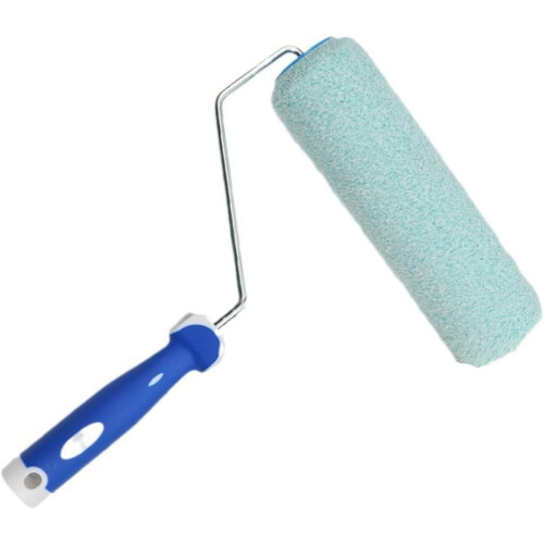 Structured microfiber roller, 22.9 cm, 12/7 mm, lint roller for precise latex paint distribution on walls, eggshell glossy. 1