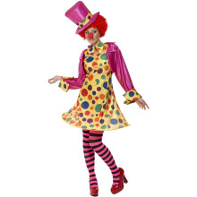 (16 UK - 18 UK, Multicoloured) Smiffys Womens/Ladies Clown Lady Costume Set