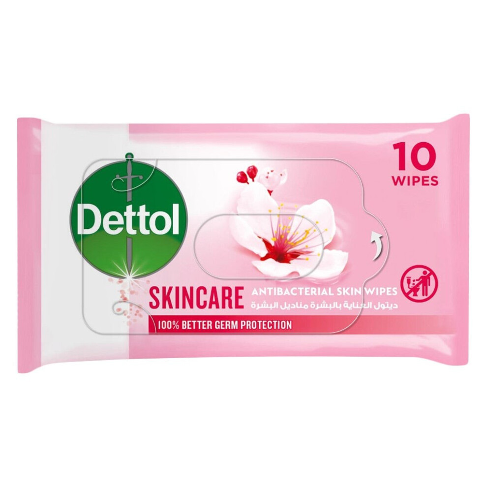 Dettol Skincare Anti-Bacterial Wipes Soft Disposable Hand Cleansing Towelettes
