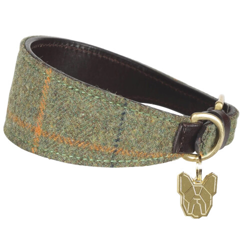 Digby & Fox Checked Tweed Greyhound Dog Collar
